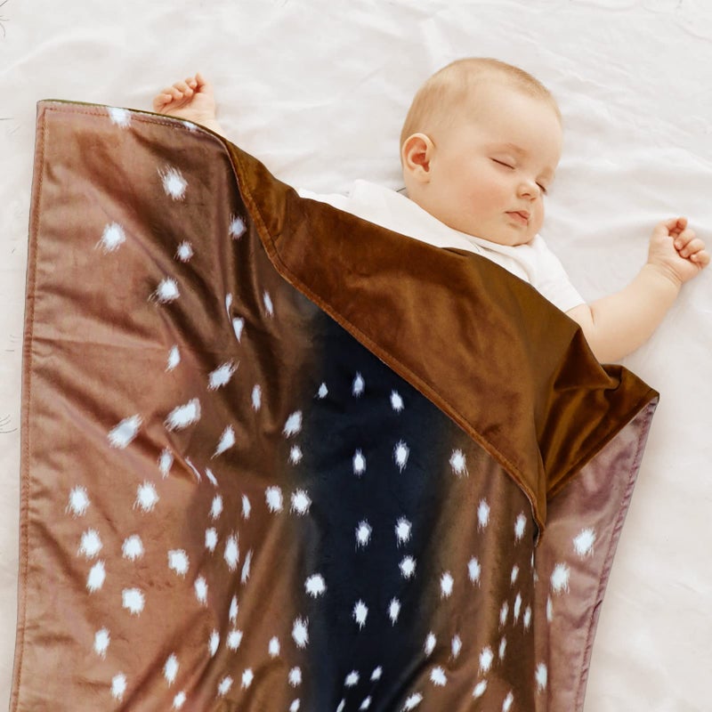 GFU Baby balnket for Boys and Girls, Swaddle Receiving Plush Blanket, Soft Western Newborn Unisex Sleep Blanket for Infant Toddler and Kids for Crib and Stroller, Deer Skin Print, Hunting Theme - Image 2